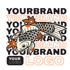 Obraz premium Fish koi logo and symbol vector image