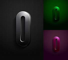 3d dark letter O, condensed gloomy alphabet, vector illustration 10eps.