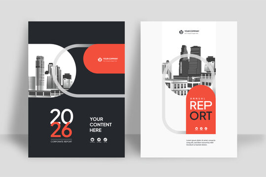 Business Report Cover Template &ndash; Red Geometric Layout (A4)