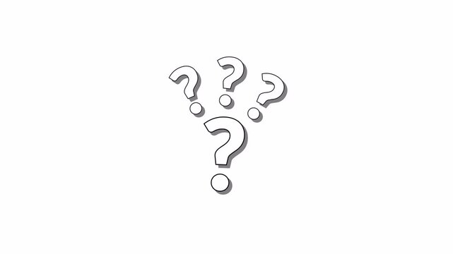 Question mark animation on transparent background. Quiz trivia game competition. question mark frame for quizzes and FAQs. Question mark symbol. Answer question, Examination test. 