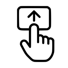 Modern hand cursor clicking upload button for digital action