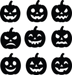 Obraz premium halloween pumpkin set