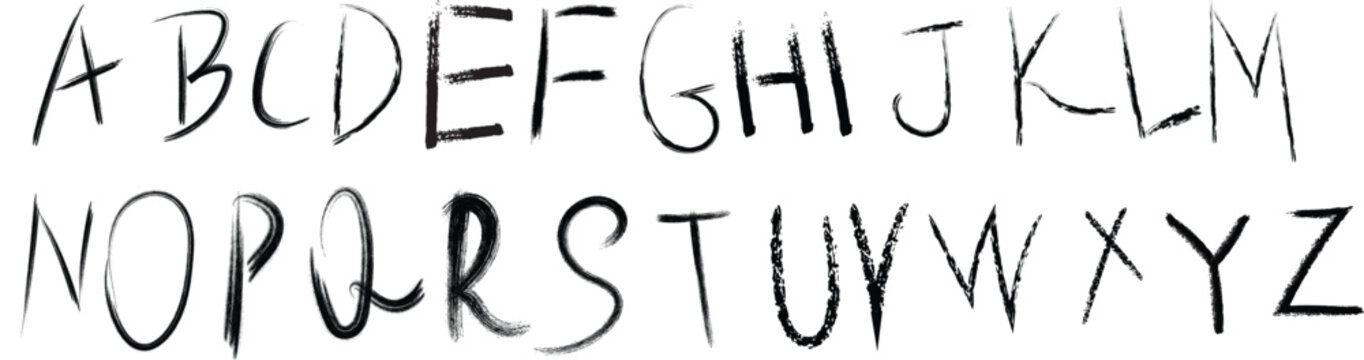 Handwritten alphabet letters a to z