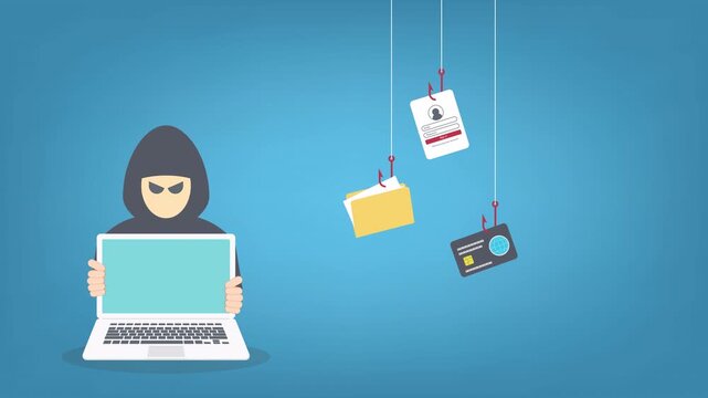 Hacker activity concept background. 4K video animation of hacker activity , concept background for web design	