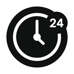 Vector of a clock with the number 24 beside it