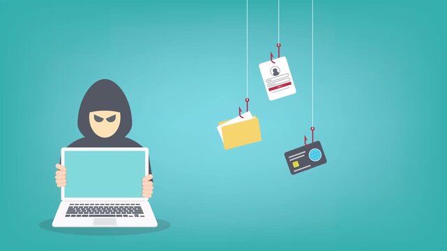 Hacker activity concept background. 4K video animation of hacker activity , concept background for web design	