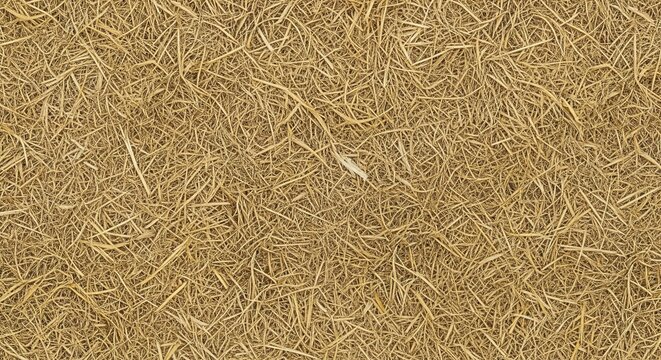 High-angle, full-frame background texture of dry golden straw or hay.