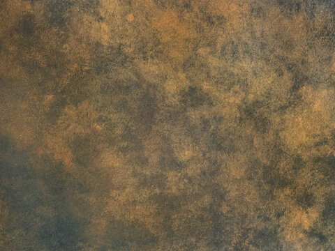 Close up of antique gold metallic washed decorative paint. Dark gold limestone washed textured paint, with abstract grunge and dirt pattern. Seamless background texture.