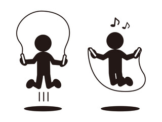 縄跳びを飛ぶ人　ピクトグラム