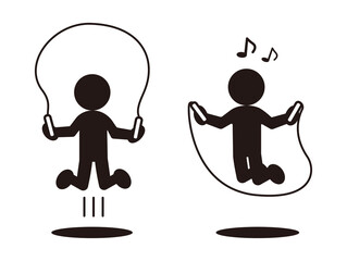 縄跳びを飛ぶ人　ピクトグラム