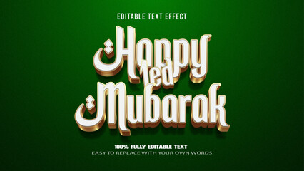 happy ied mubarak editable text effect 3d vector premium