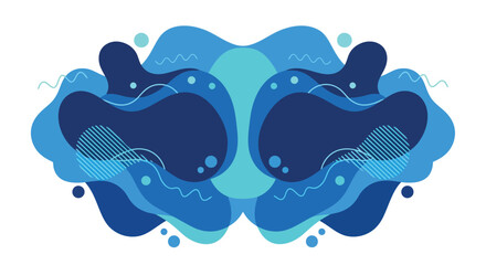 Abstract Liquid Shapes Modern Fluid Design in Blue Tones