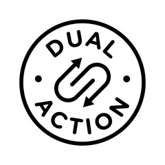 Double Action, dual action, 2x vector icon logo badge