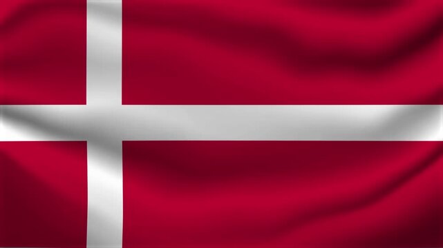 Denmark Waving Flag Motion Background Loop.