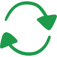 Vector illustration of Filled single-line hand-drawn arrow 19 (green)