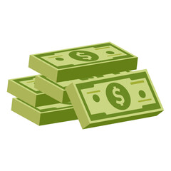 Green Stacks of Dollar Bills Cash for Business, Finance, and Economy Concepts