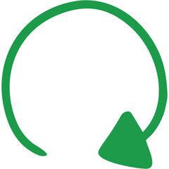 Vector illustration of Filled single-line hand-drawn arrow 20 (green)