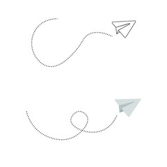 Send paper aiplane glyph flat outline