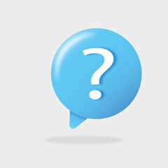 Blue speech cloud with question sign
