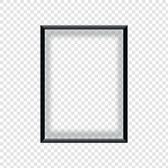 Realistic thin black picture frame 