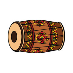Indian Dholak Drum Illustration Vector Design
