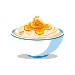 Oatmeal with Honey Illustration Vector Graphic