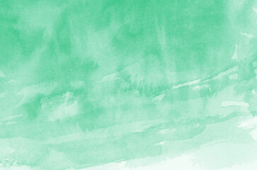 Hand painted green watercolor background.