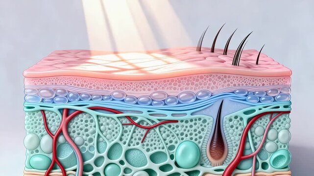 Human skin cross section anatomy