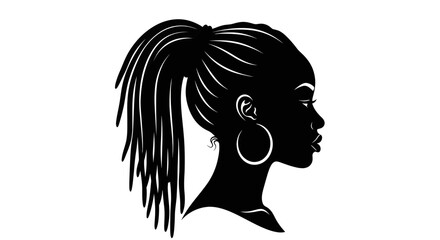Black Woman Silhouette Profile Portrait © Varel