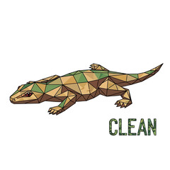 Fototapeta premium Low Poly Geometric Lizard Reptile Animal, Clean Design, Vector Illustration