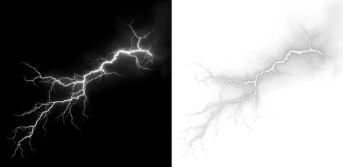 Storm white lightning energy electric flash dramatic sky.
