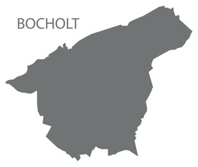 Obraz premium Bocholt city map with boroughs grey illustration silhouette shape