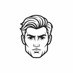 Stylized Black and White Portrait of a Determined Man.