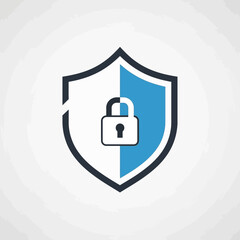 Obraz premium Shield icon with lock symbolizing security and protection in a digital environment from a front viewpoint