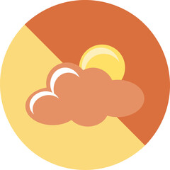 sun and cloud evening icon
