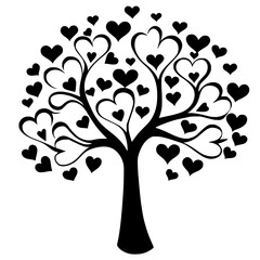 abstract tree with hearts