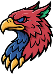 Fototapeta premium Bold Eagle Mascot Head Vector Illustration