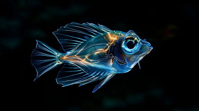 Hatchetfish, deep sea creature, transparent fish, bioluminescent, underwater life