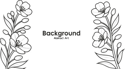 Symmetrical Floral Line Art Background Illustration