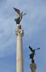 Fototapeta premium Rome, Italy 09.02.2020: Monument of Vittorio Emmanuel on Venice Square in Rome Italy, blue sky