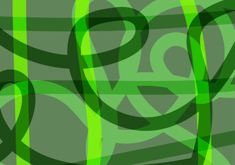 Fondo abstracto de líneas curvas verdes entrelazadas con transparencias © Gabrieuskal