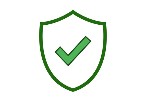 Escudo verde con una marca de verificaci&oacute;n en el centro