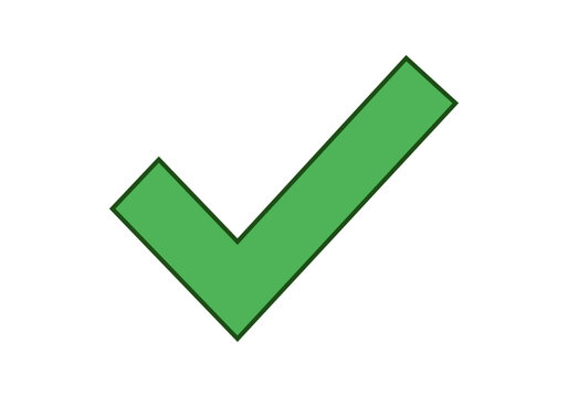 Icono de marca de verificaci&oacute;n verde con borde oscuro 