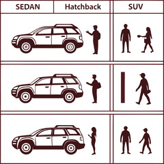 Comparison Chart of Sedan, Hatchback, and SUV Vehicles