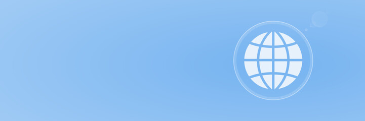 Header mit Globus Icon blau Vektor svg unter 60 kB copy space © sh99