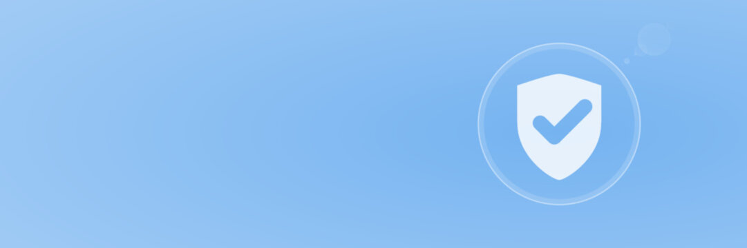 Header mit Schild Icon blau Vektor svg unter 60 kB copy space