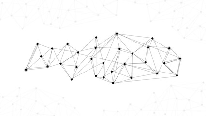 Abstract geometric network with connected dots and lines, Minimalist plexus design for technology and data concepts, Digital communication background with futuristic mesh structure, Modern black  © Dream Graphics