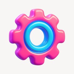 Colorful 3D gear illustration