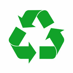 Fototapeta premium Green recycling symbol illustration in flat design style