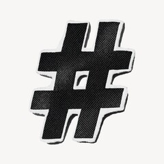 Obraz premium Textured hashtag symbol illustration.